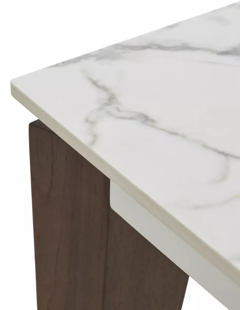 Стол ЭЗМИР (ESMIR) 180 цвет АРАБЕСКАТО (MATTE ARABESCATO SOLID CERAMIC) / ОРЕХ, ®DISAUR — фото 10